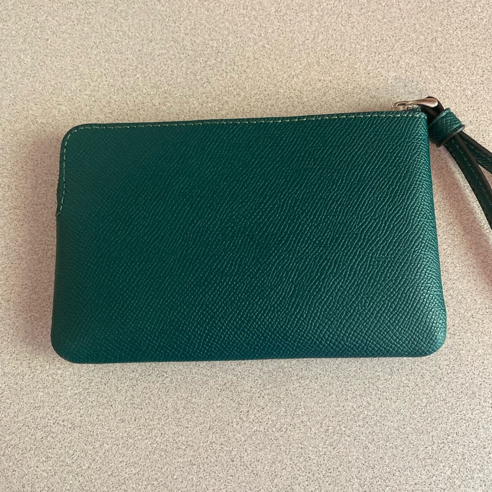 Coach Corner Zip Wristlet in Emerald Green - Picture 7 of 8